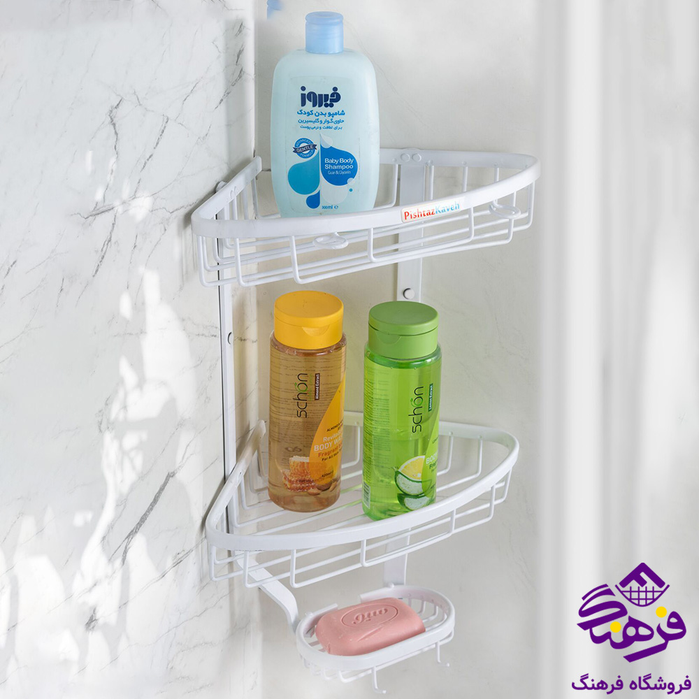3گوش حمام درسا 2ط الومینیوم سفید کاوه 2301