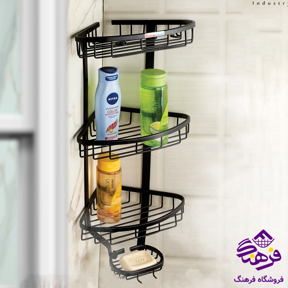 3گوش حمام درسا 3ط الومینیوم مشکی پیشتاز کاوه 2308