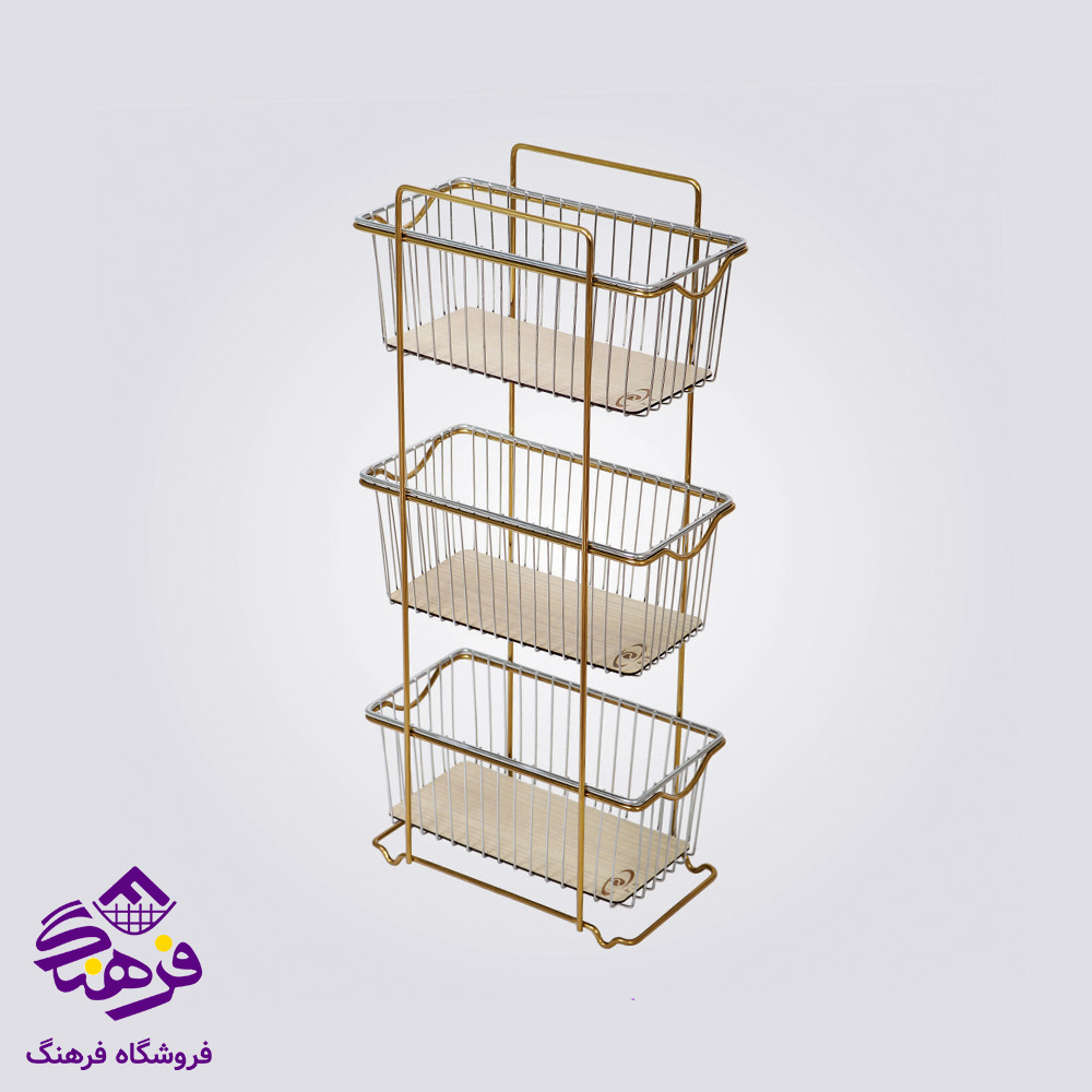 جاپيازي پیشتاز کاوه مانا مستطيل کروم طلايي 3طبقه