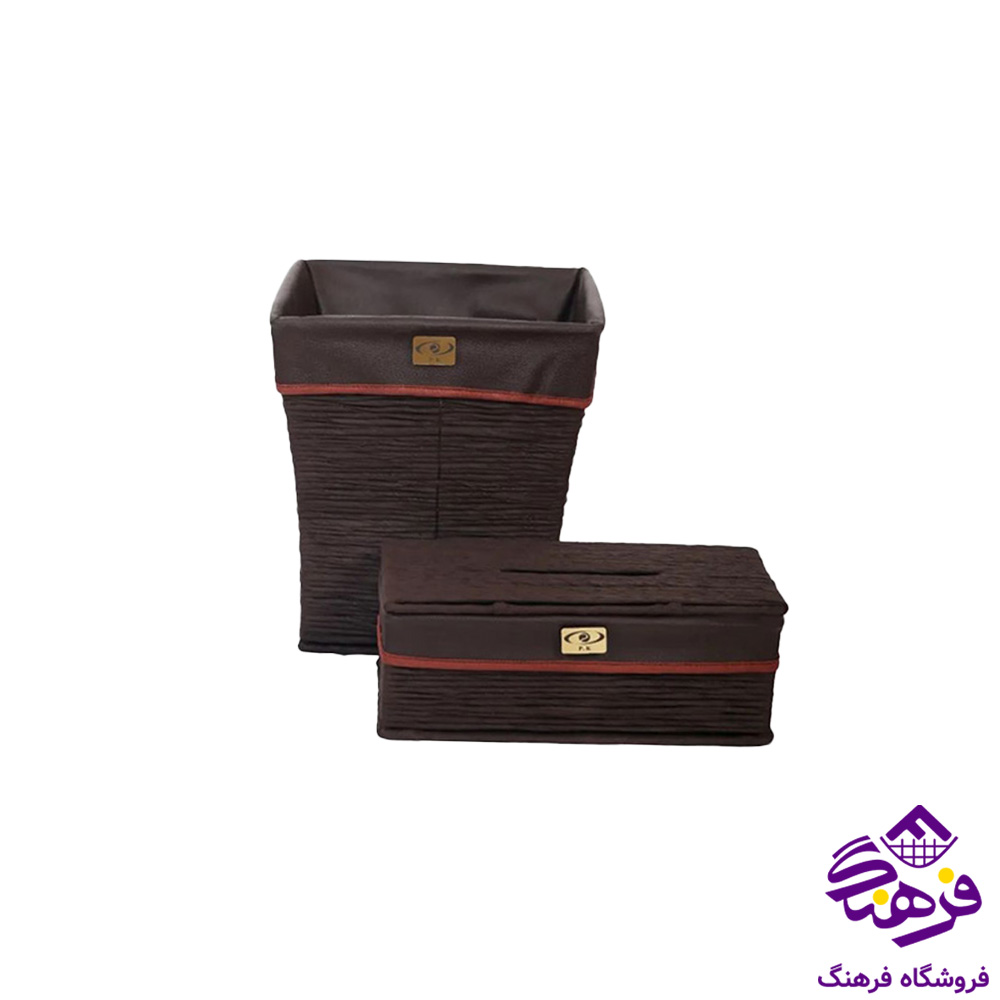 سطل و جادستمال کاغذی قهوه ای کاوه 1032