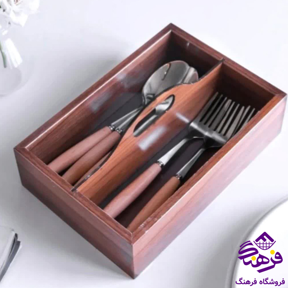 جاقاشق رایکا چوبی 2خانه دسته دار