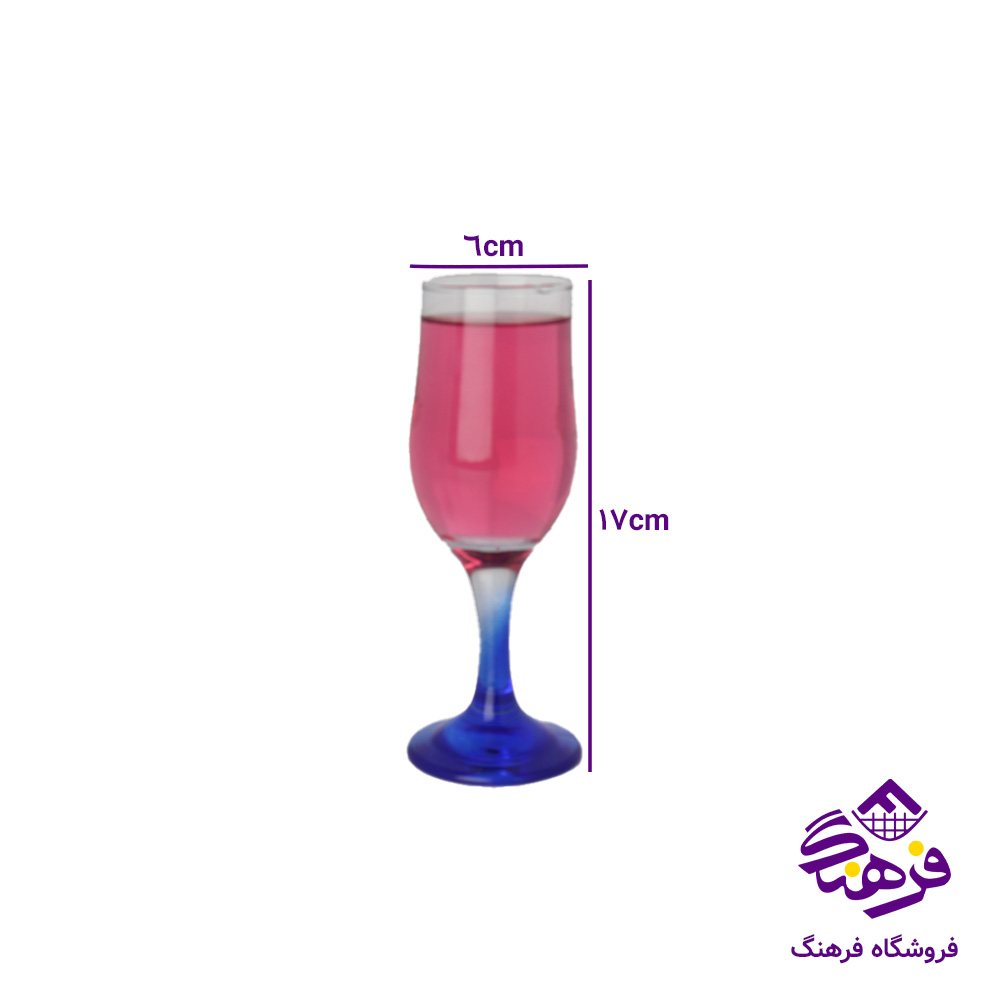جام گیلاس تورین 2 پایه رنگی کادو بلور کاوه