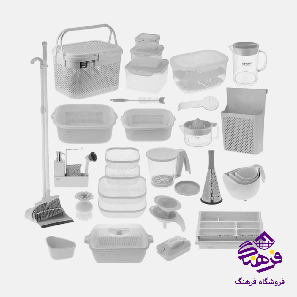 جهيزيه ليمون 47پارچه رنگ طوسي