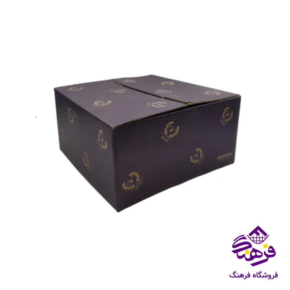قاب شیرینی اکوامارین پایه دار کادو نوری (4دک)