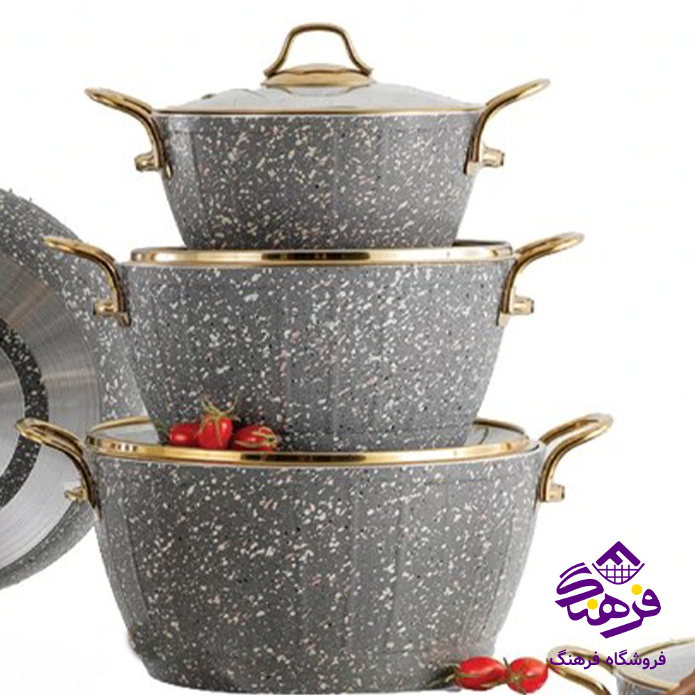 سرويس قابلمه پويان 11پارچه ويولا Eviz Plus طوسي