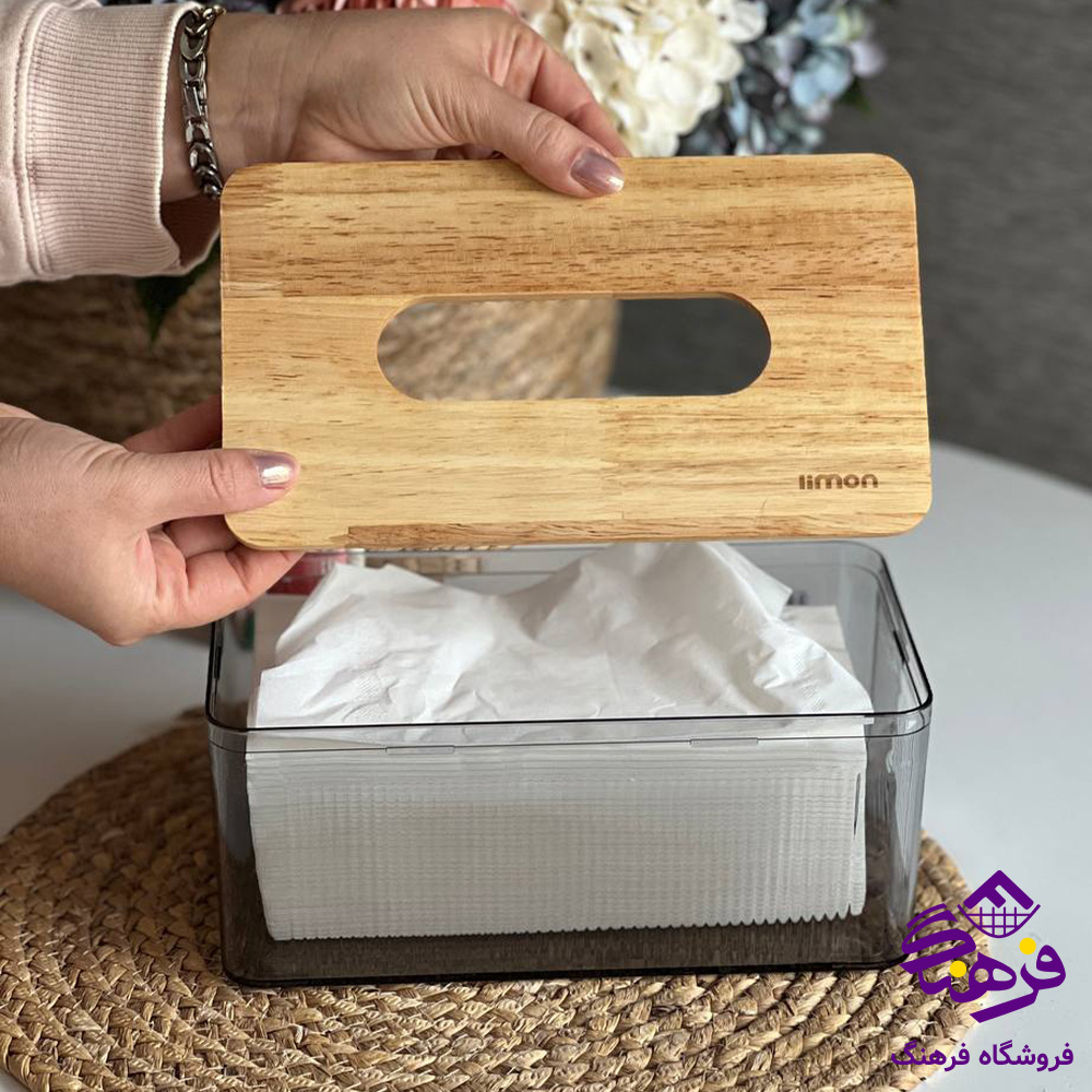 جادستمال کاغذی لیمون رویه چوبی
