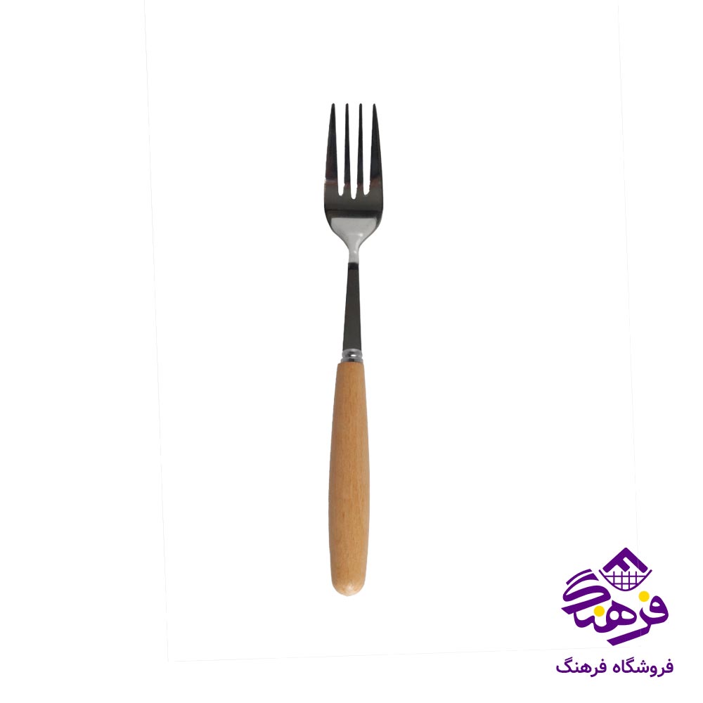 چنگال میوه دسته چوبی 6 عددی