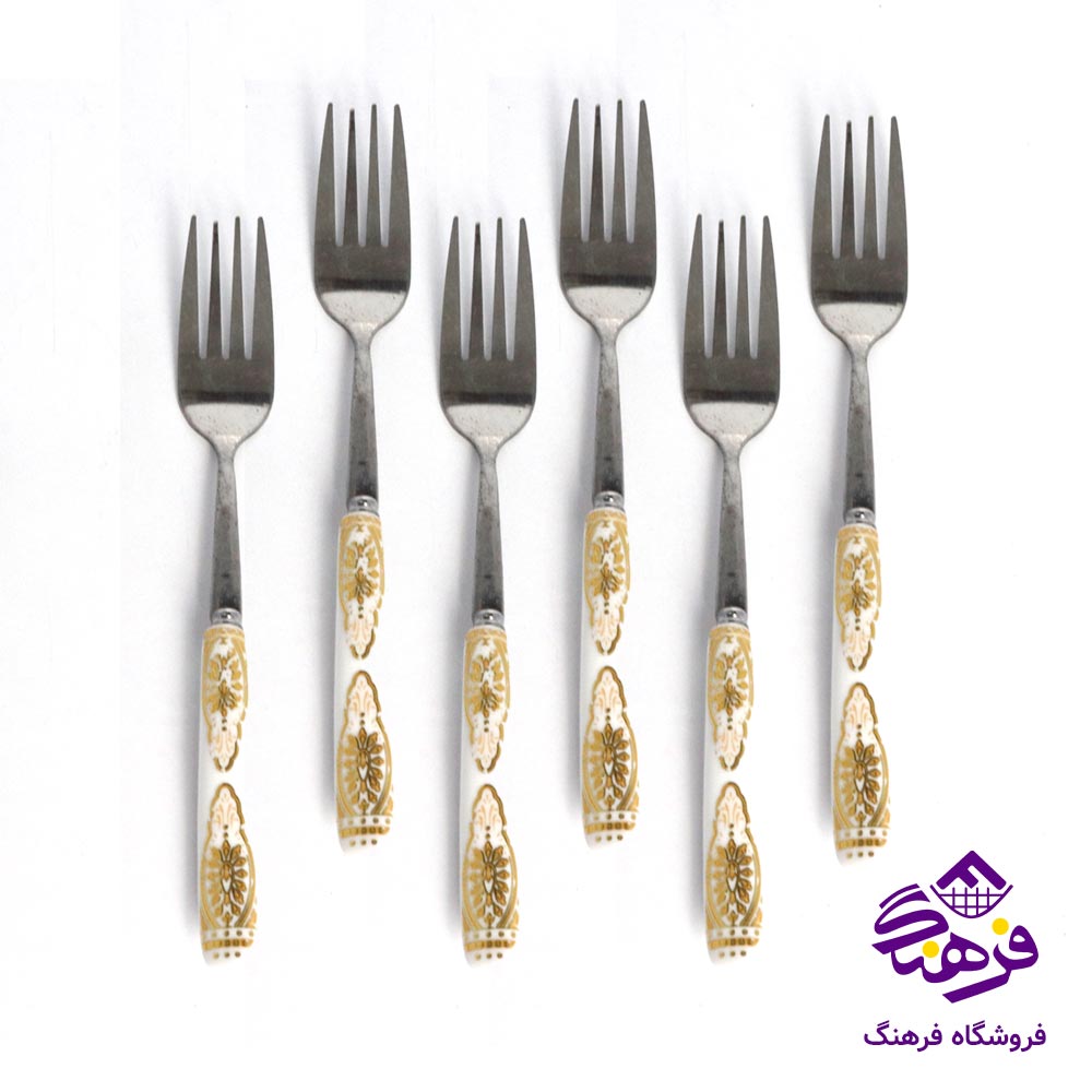 چنگال دسته  سرامیک طرحدار