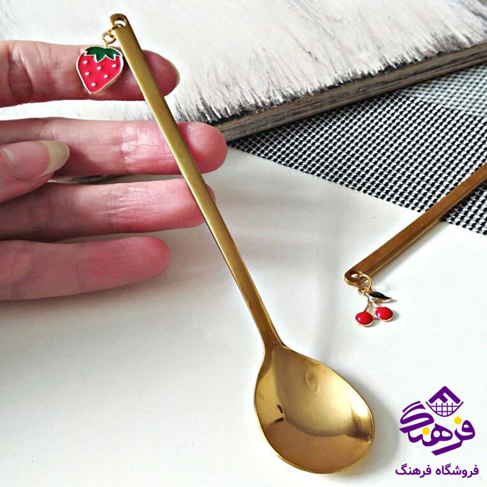 قاشق شربت اویزدار طلایی 20