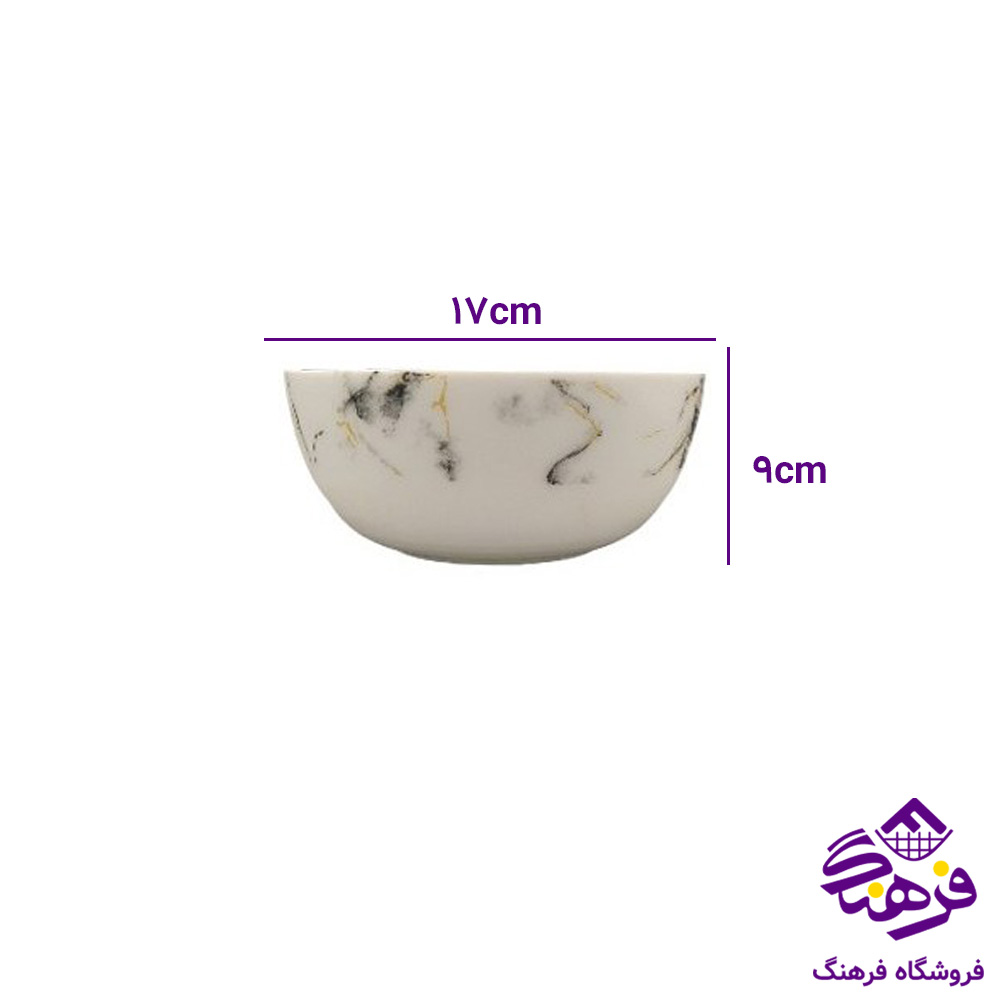 کاسه ابگوشت دیوالی ماربل مشکی گلدن اپال 6دک