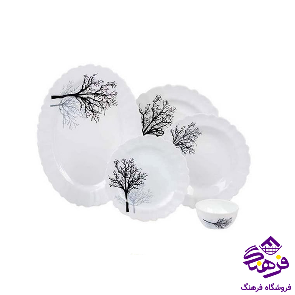 سرویس گلدن اپال 26پارچه کنگره تمبرشادو مشکی