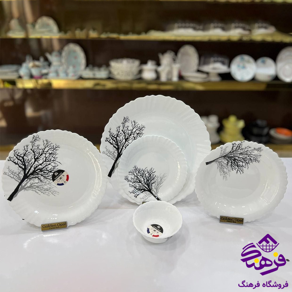 سرویس گلدن اپال 26پارچه کنگره تمبرشادو مشکی