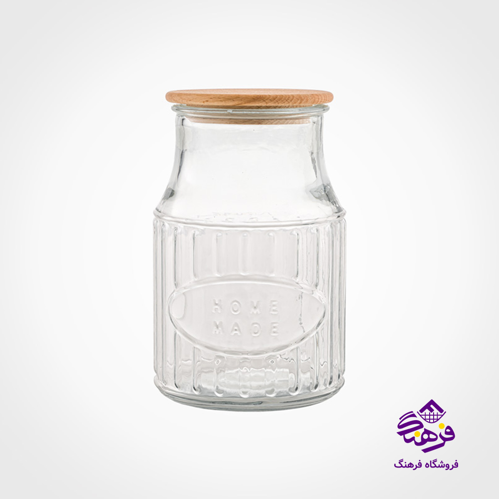 بانکه لیمون شیشه 1/2 درب چوبی