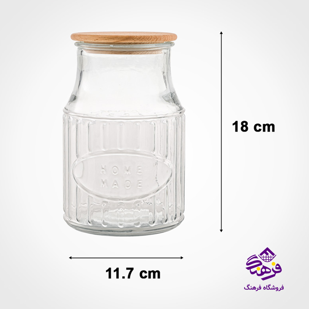 بانکه لیمون شیشه 1/2 درب چوبی