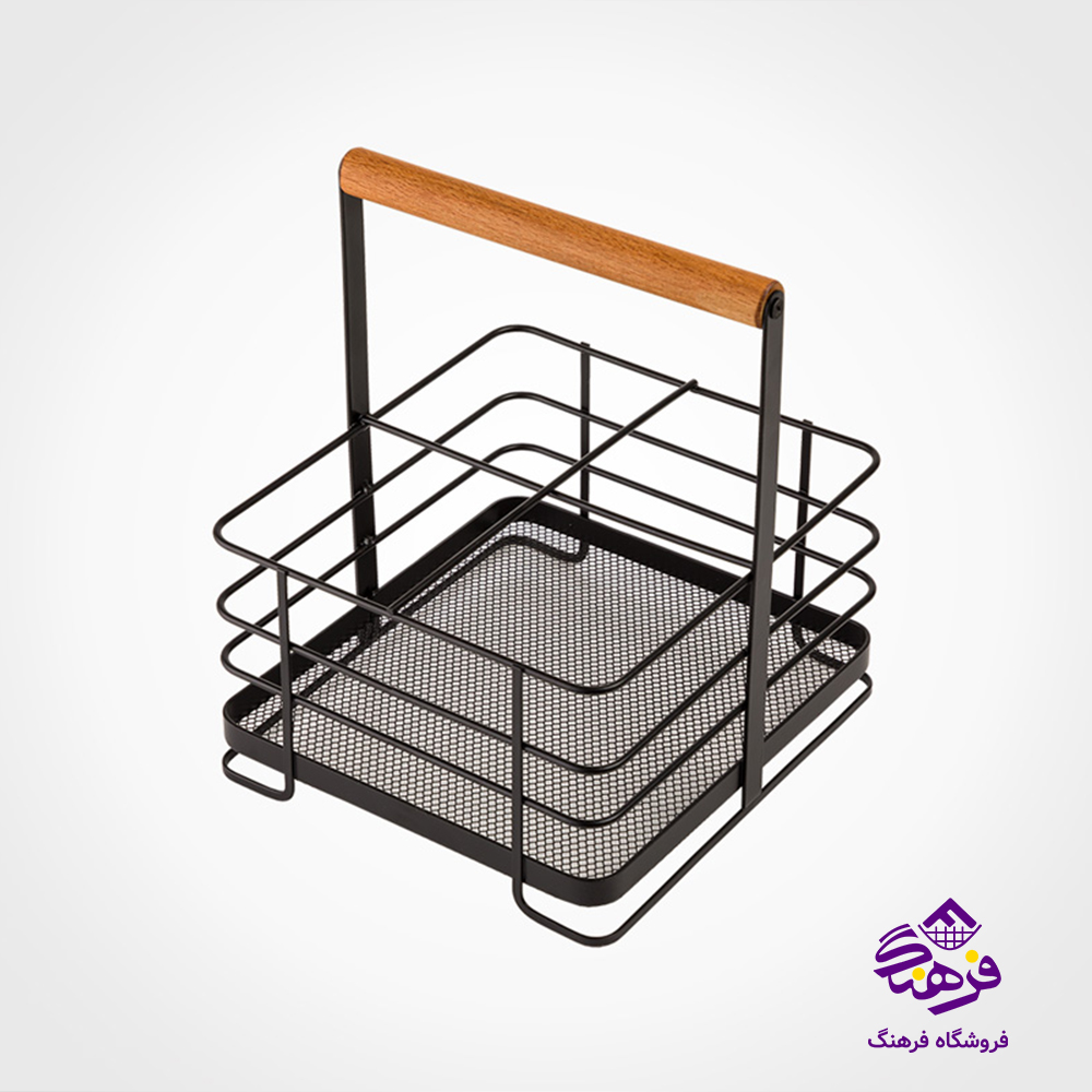 استند ليمون فلزي دسته چوبي مربع