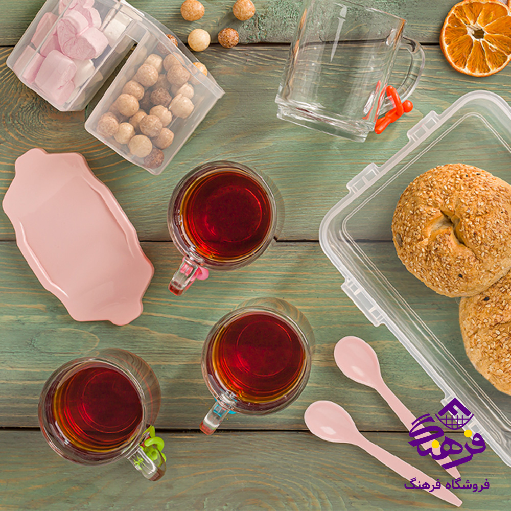 سرویس چای خوری مسافرتی 4 نفره لیمون