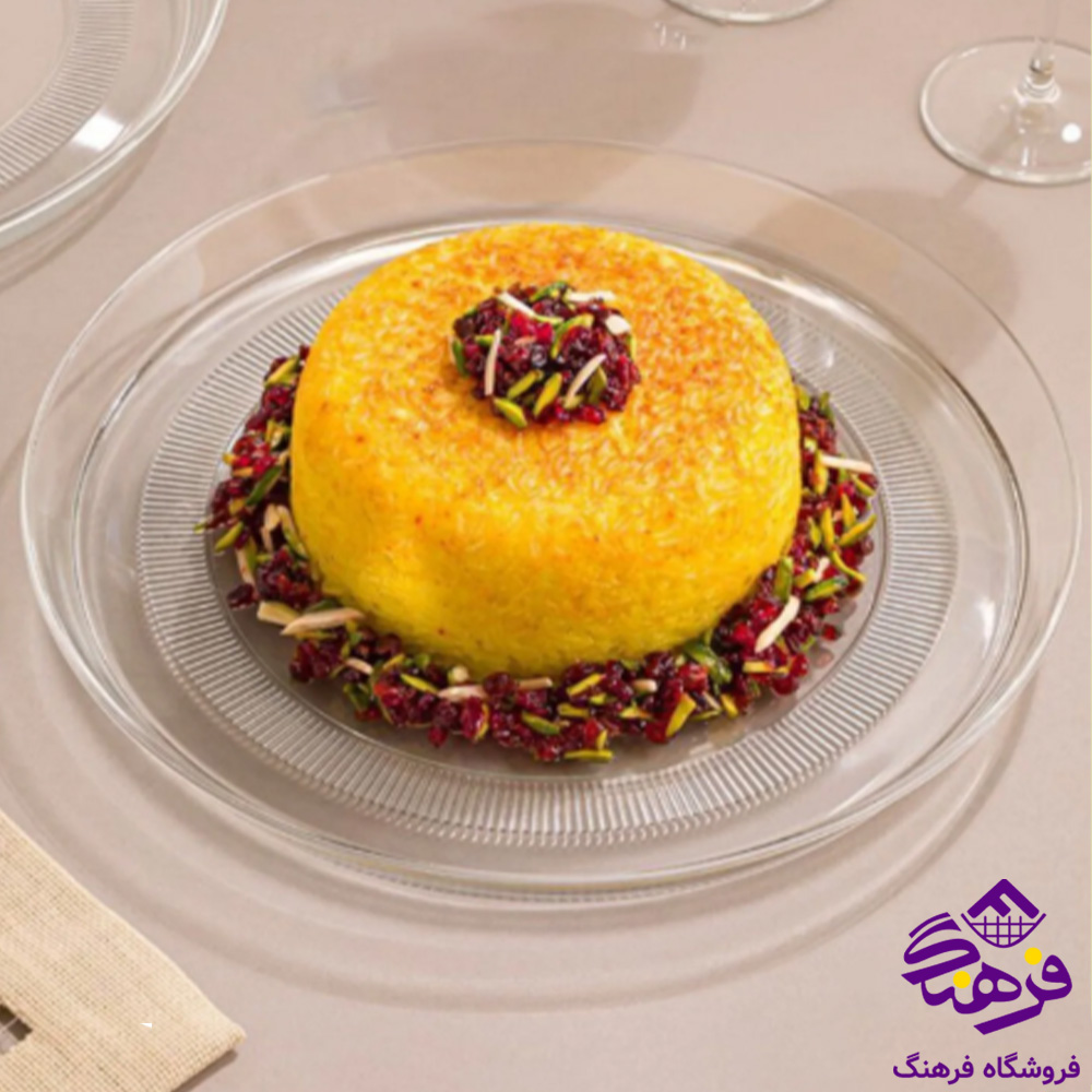 دیس شیشه ای گرد 30سانت لیمون