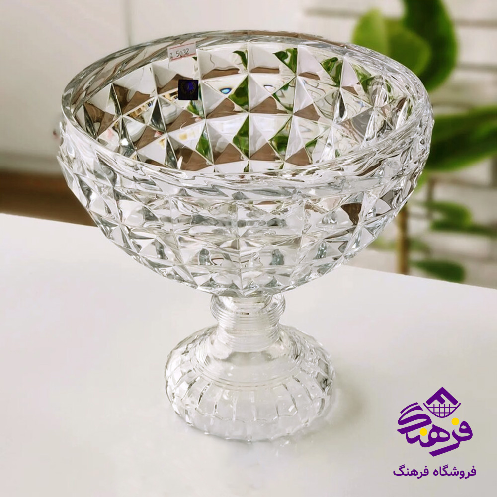 کاسه اجیل اکوامارین پایه دار کادو نوری (4دک)