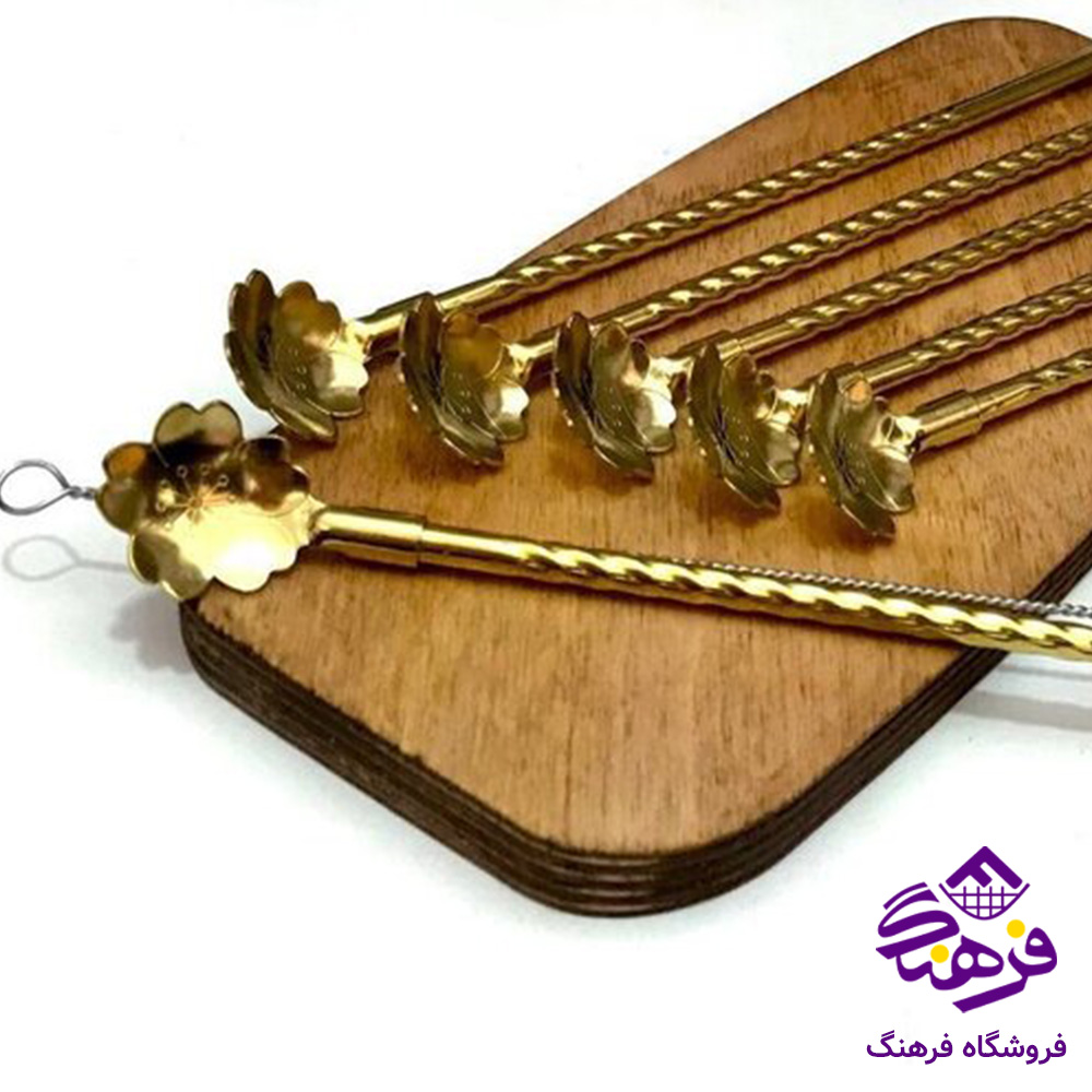 نی شربت طلایی (6عددی)