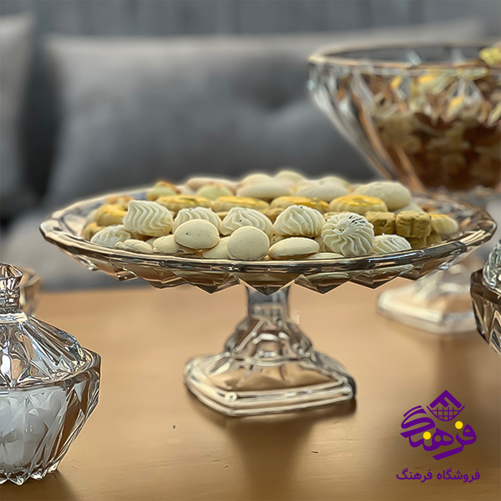 قاب شيريني مودنا پايه دار کادو نوري (4دک)