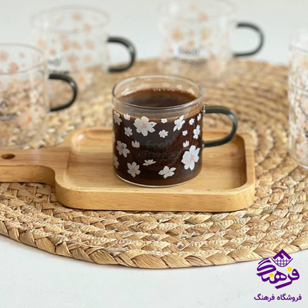 قهوه خوری پیرکس دسته رنگی دلی