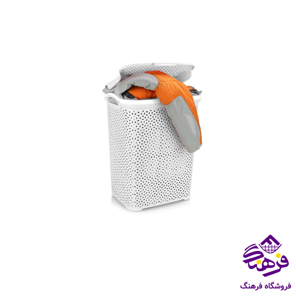 سبد رخت مستطیل متوسط چرخدار طرح مایا هوم ت