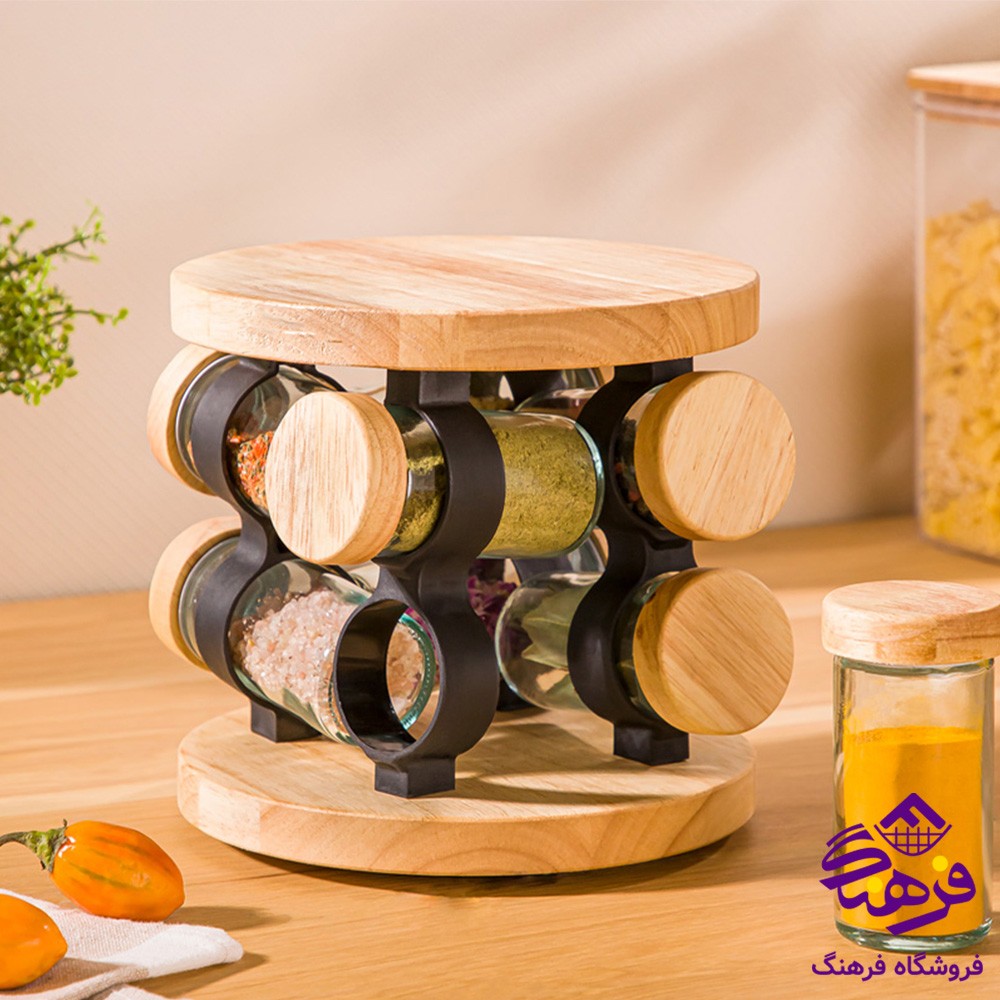 ادويه ليمون گردان درب چوبي (8عددي)