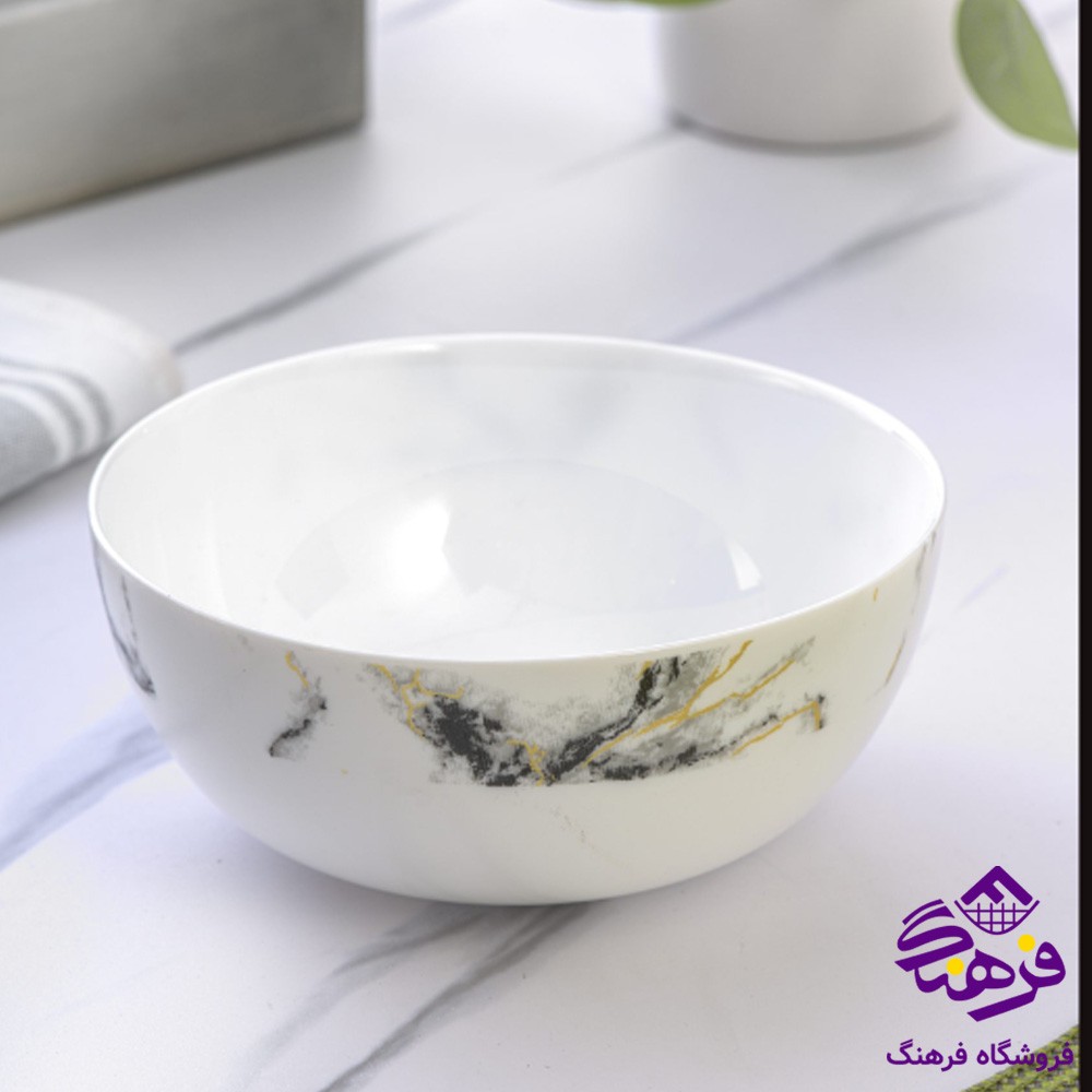 کاسه ابگوشت دیوالی ماربل مشکی گلدن اپال 6دک