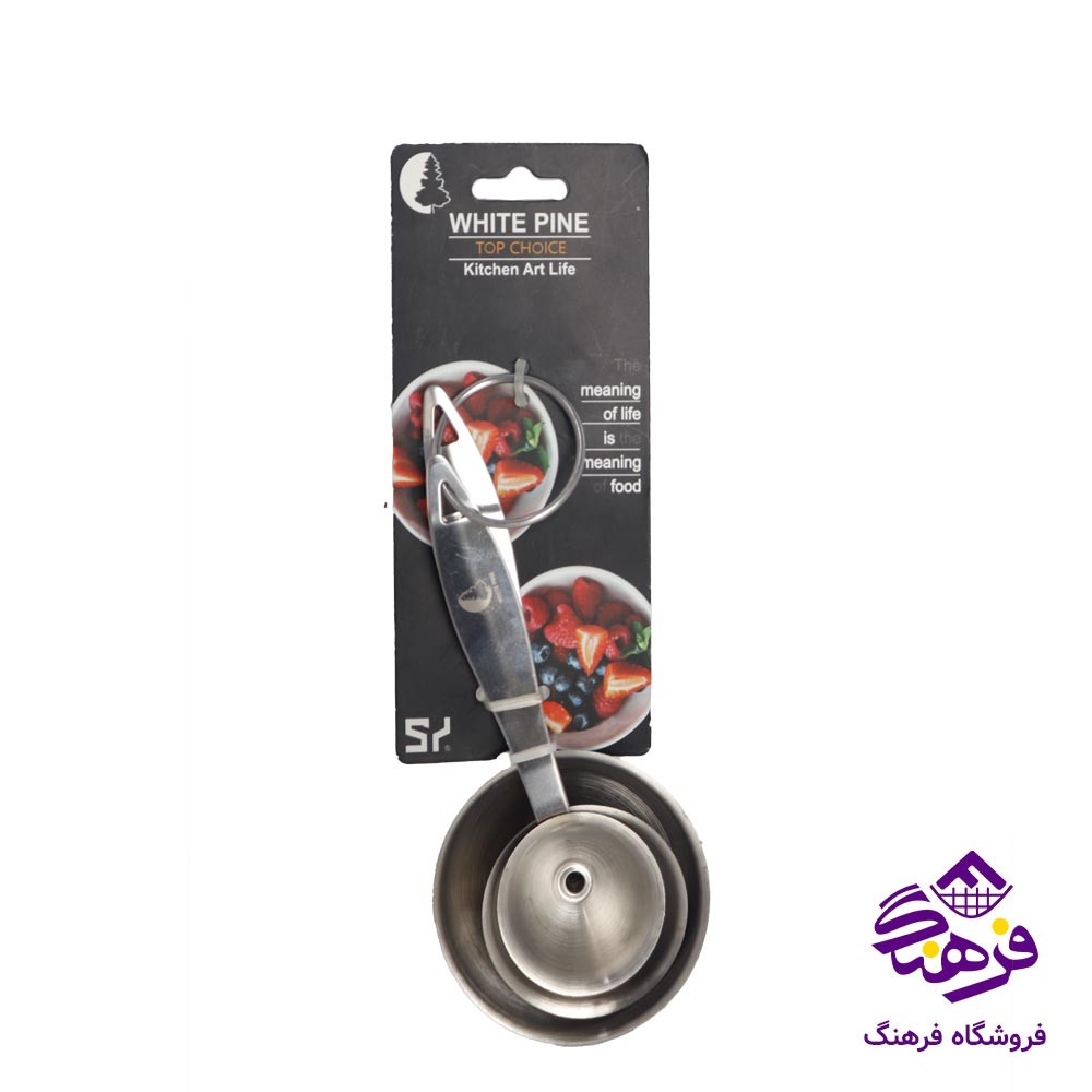 قیف استیل دسته دار 3سایز کاج سفید B4015