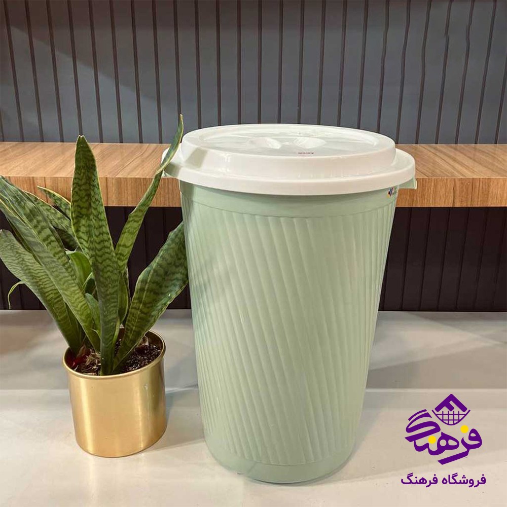 سطل لیمون پدالی 4گوش بزرگ و بامبو
