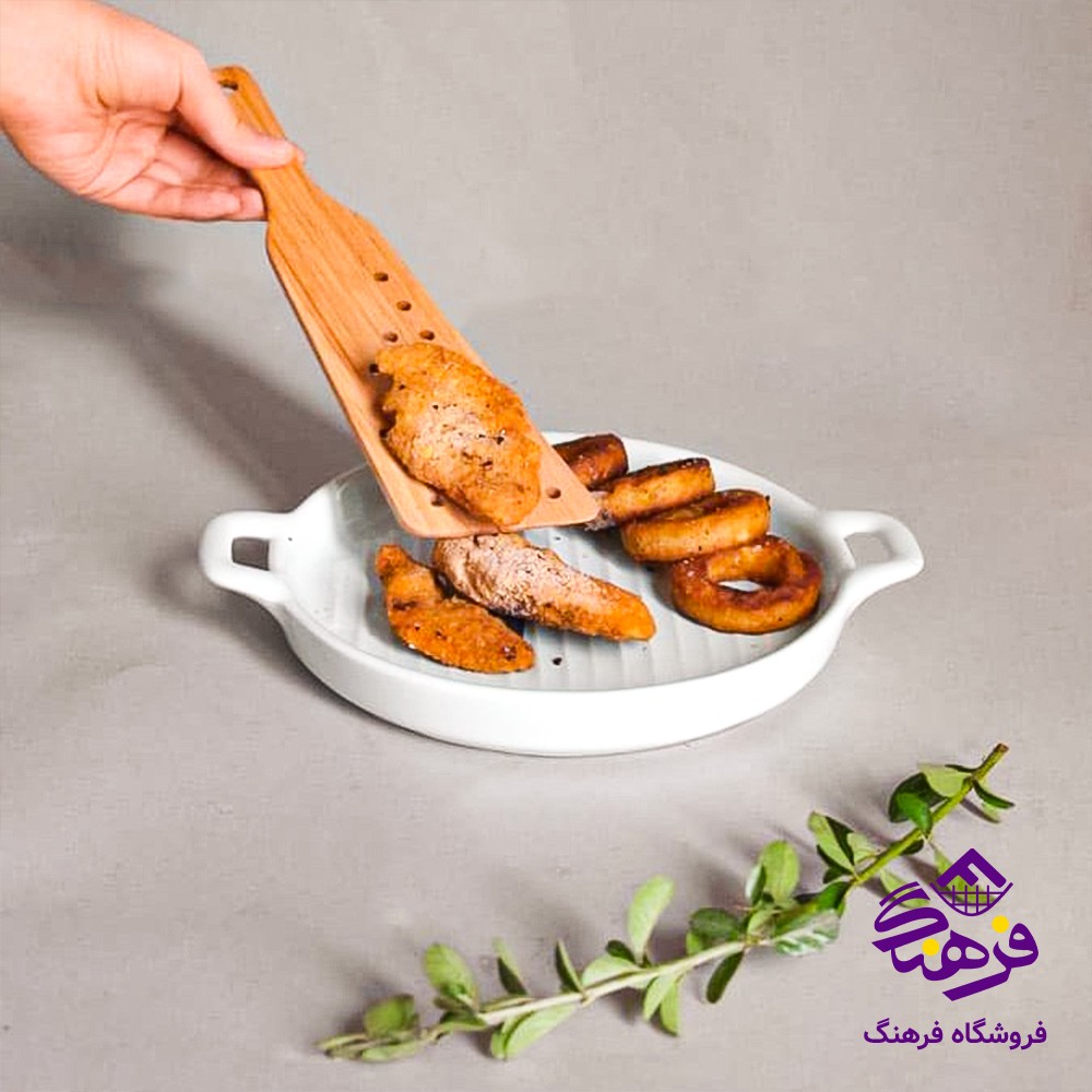 کفگير چوبي چيني (سوراخ دار - برگردان)