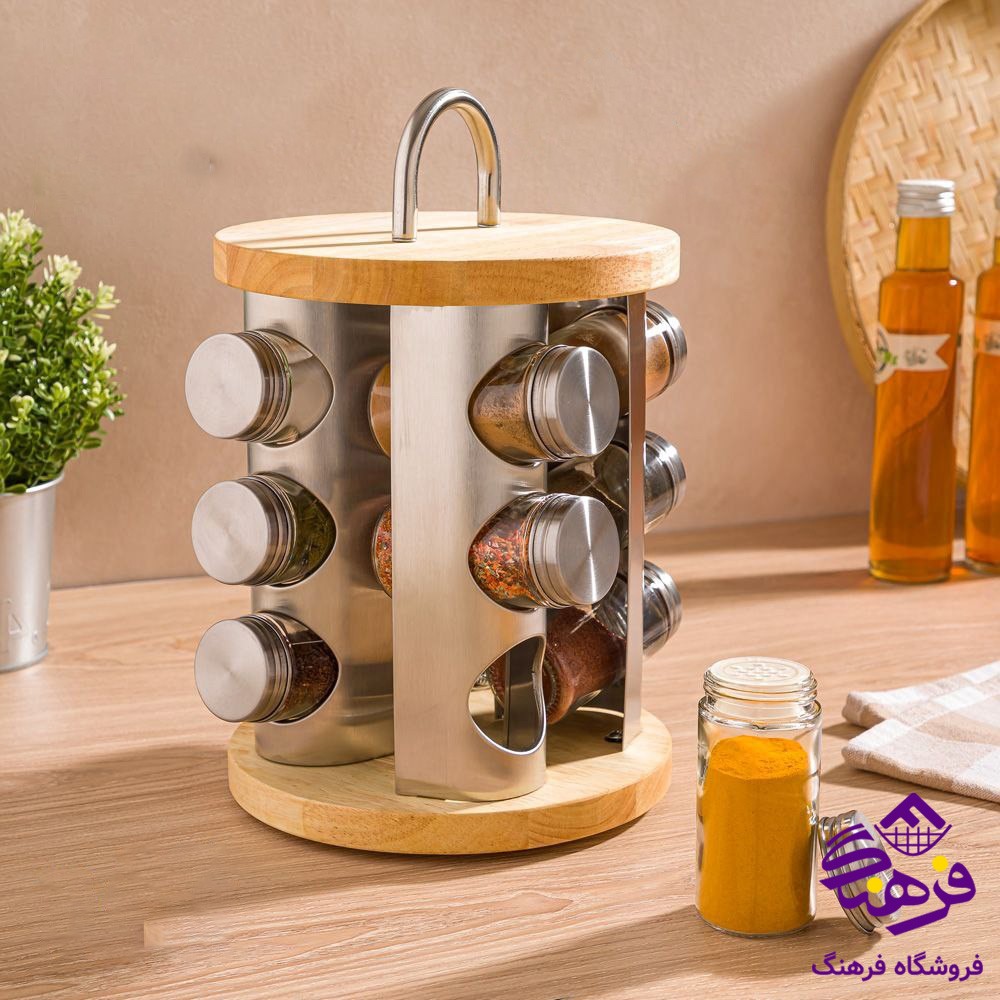 جاادویه لیمون گردان استیل و چوب 12عددی