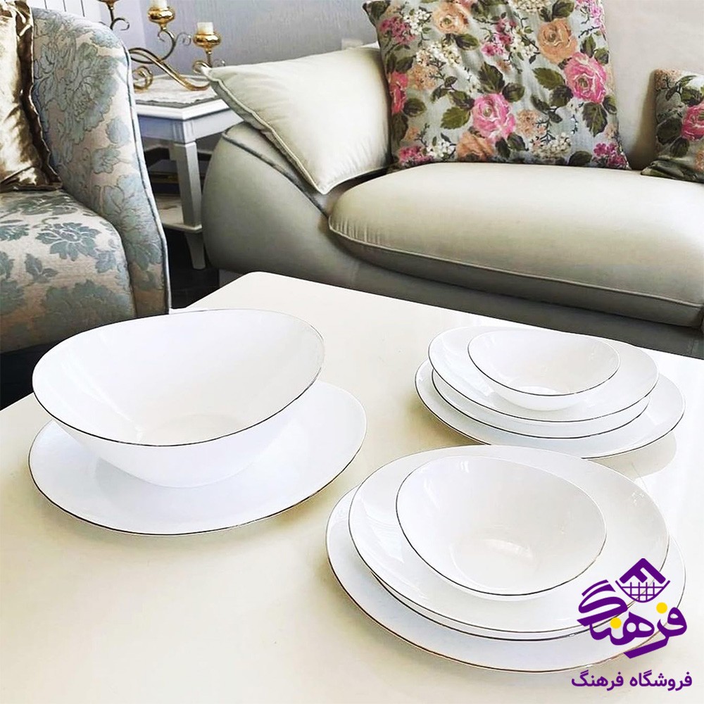 سرویس 26پارچه پرومیتو لب طلا اقتصادی گلدن اپال