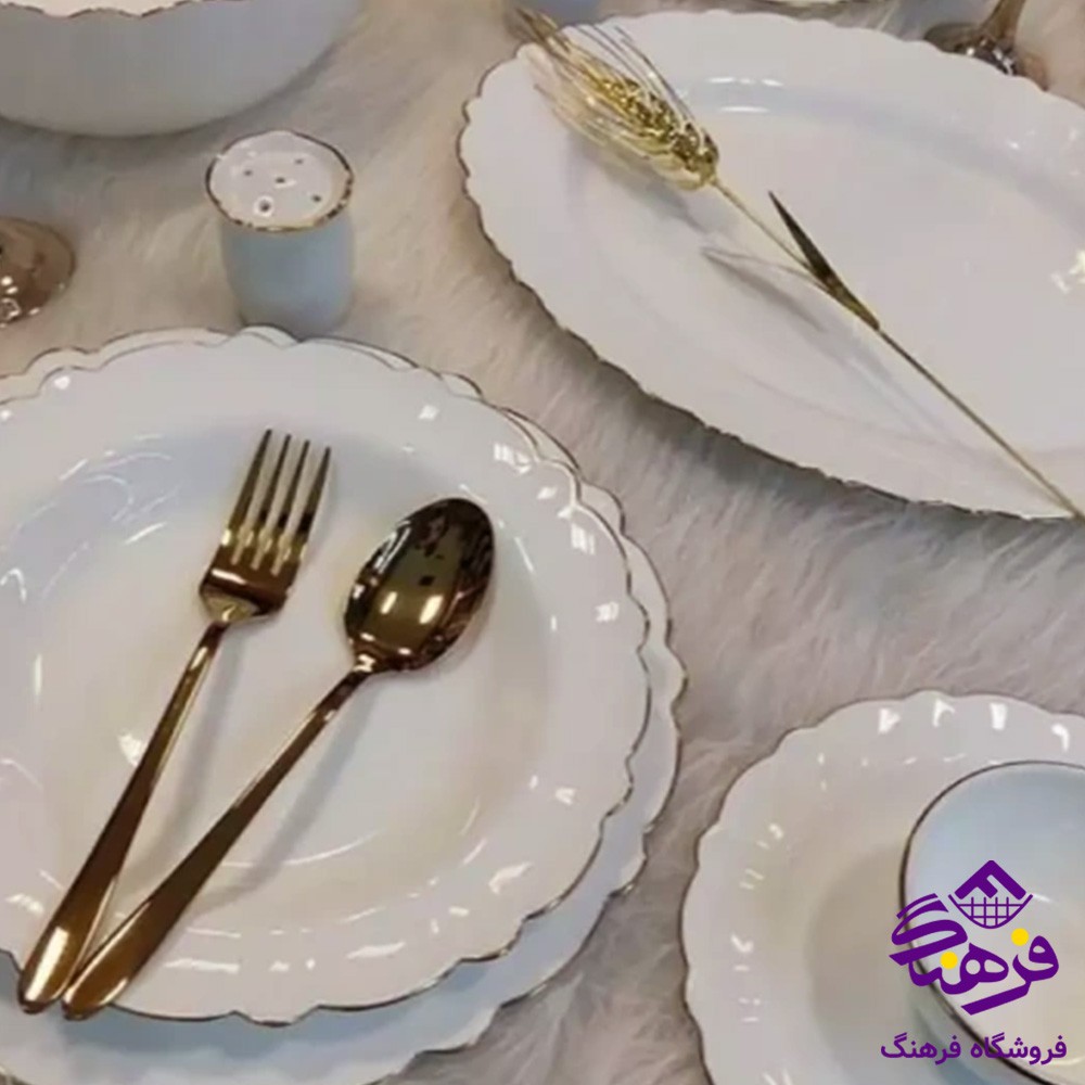 سرویس گلدن اپال 26پارچه کنگره لب طلا اقتصادی