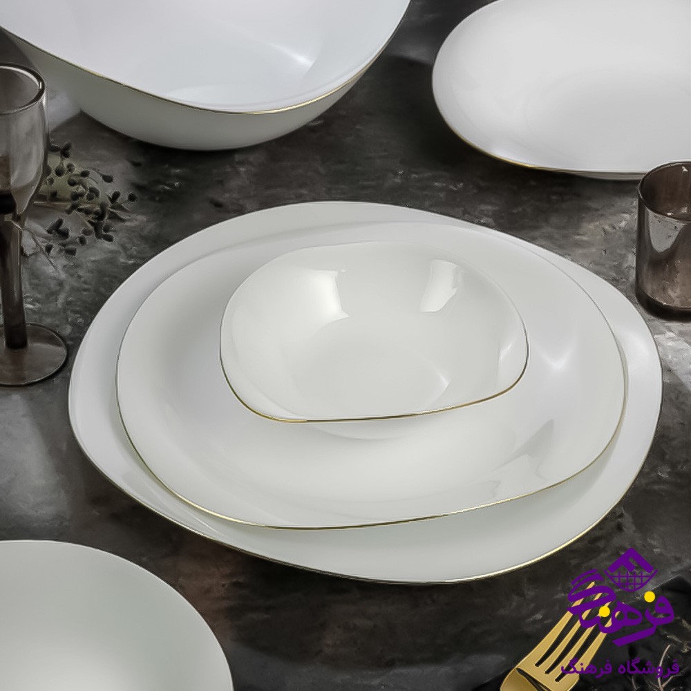 سرویس 26پارچه ولاره لب طلا اقتصادی گلدن اپال