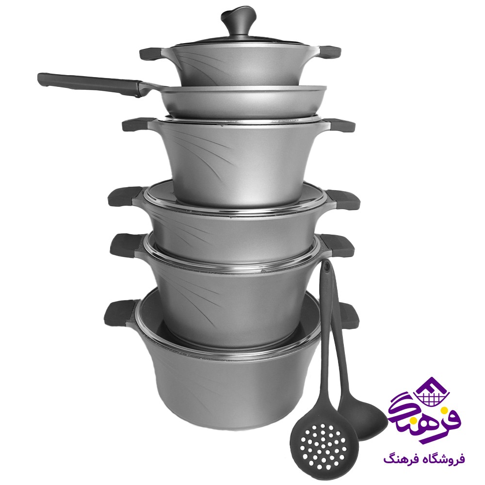 سرویس قابلمه 2+11پارچه سانتوزا پلاتین