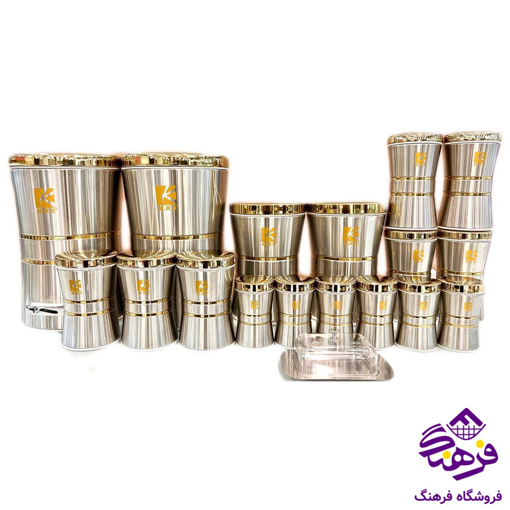 سرويس اشپزخانه 8پارچه استيل درب طلايي MRS