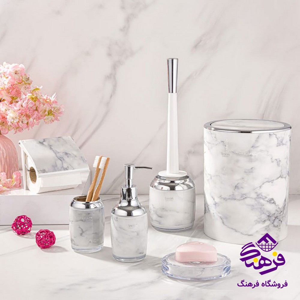 سرويس بهداشتي ليمون رومانتيک طرح ماربل 2جداره
