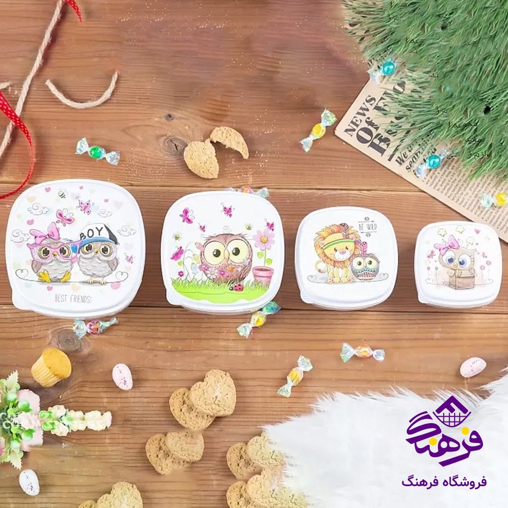 ست ظرف غذای زیبا بارانا مربع بلند